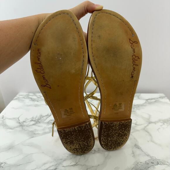 Sam Edelman 10.5 Gwen Gold Gladiator Sandal - Picture 7 of 9